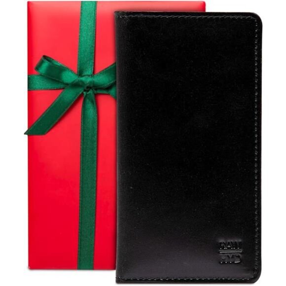 Full-Grain Leather Long Wallet for Men - Classic Bifold Western Wallet